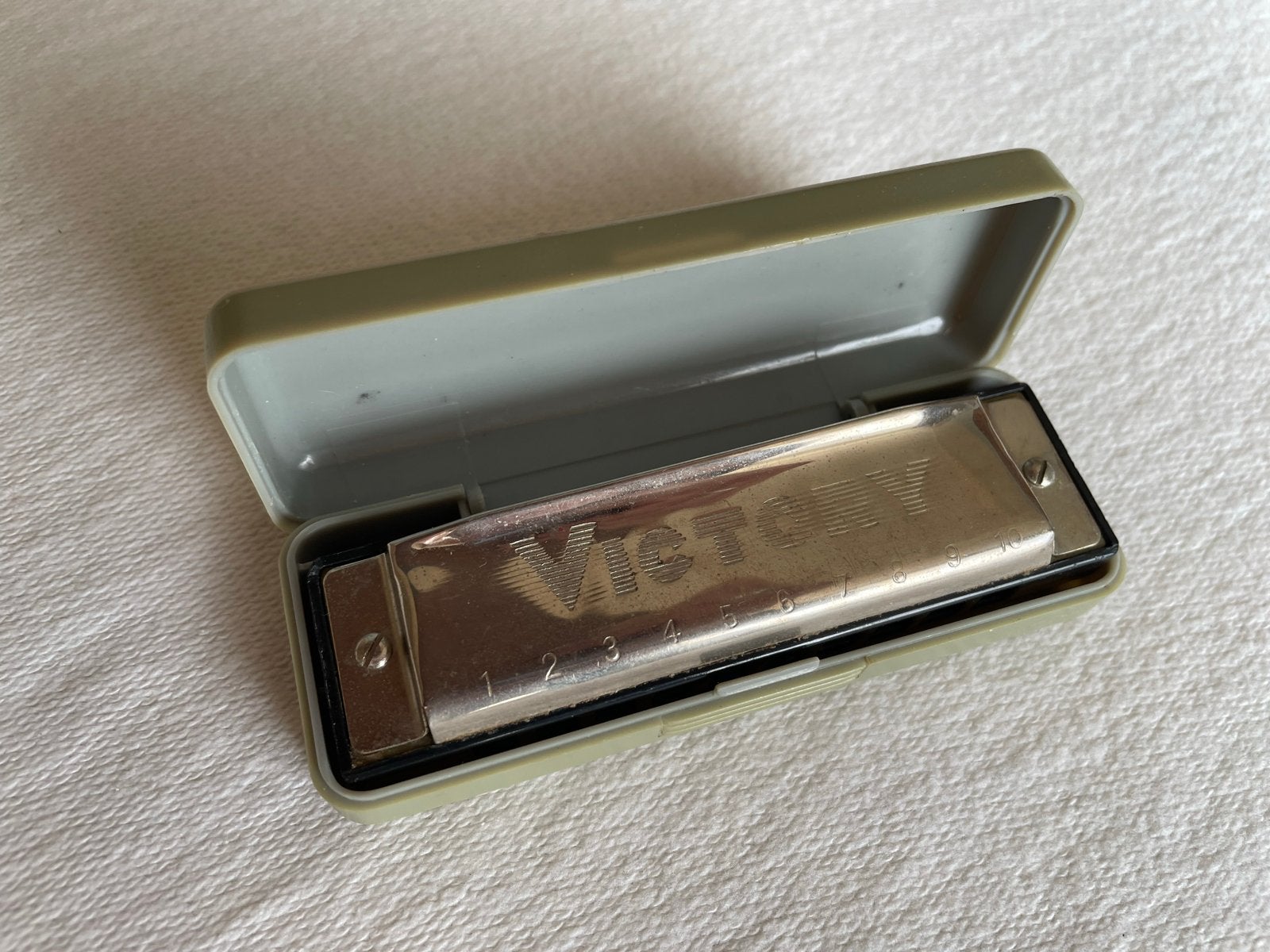 Victory Mondharmonica met doosje, Muziek en Instrumenten, Gebruikt, Overige typen, Ophalen of Verzenden, Met koffer of doosje