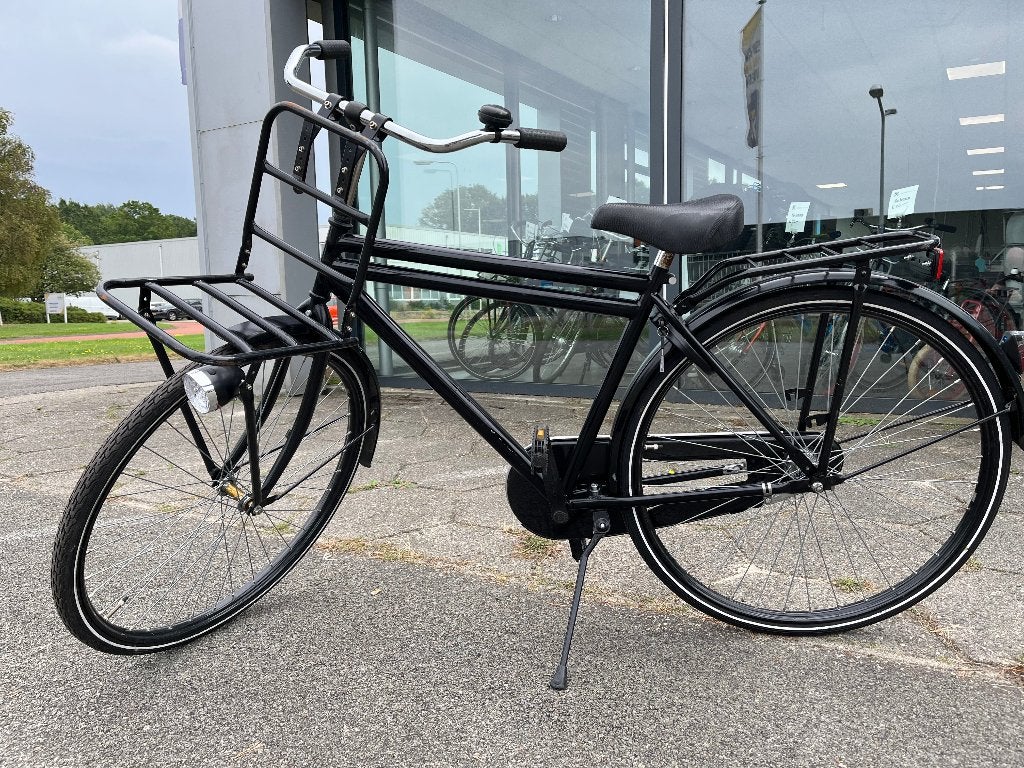 Zwarte transportfiets, Terugtraprem, Gebruikt, Onbekend, 49 tot 53 cm