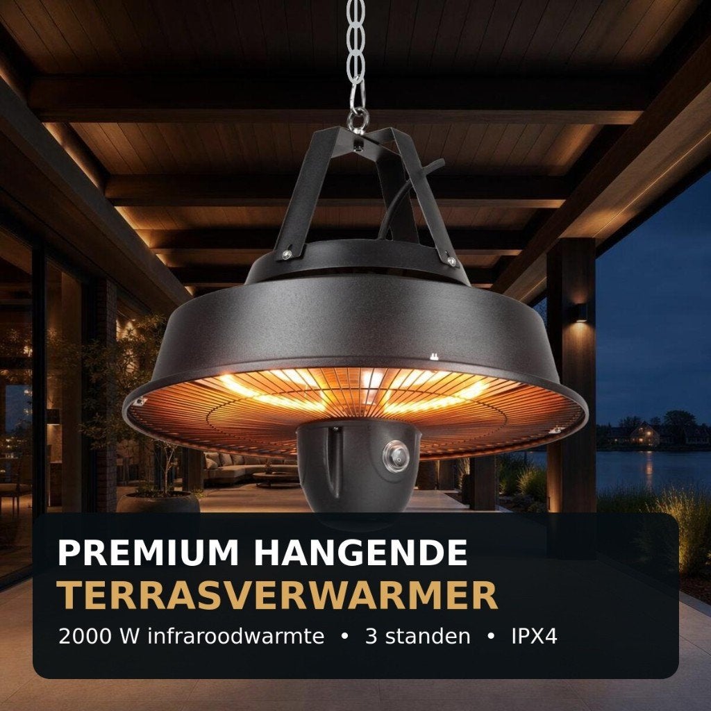 Nieuwe Hangende Terrasverwarmer 2000W Infrarood + Afstands, Elektrisch, Hoofdweg 60 B, Nieuw, Ophalen of Verzenden