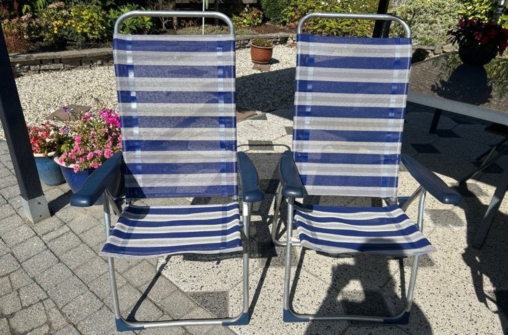 Set van twee comfortabele Crespo campingstoelen, Caravans en Kamperen, Ophalen, Zo goed als nieuw, Campingstoel