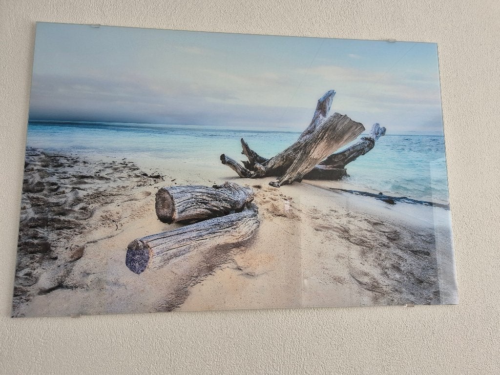 Glas poster strand, Ophalen, Deurposter of groter, Rechthoekig Liggend, Zo goed als nieuw