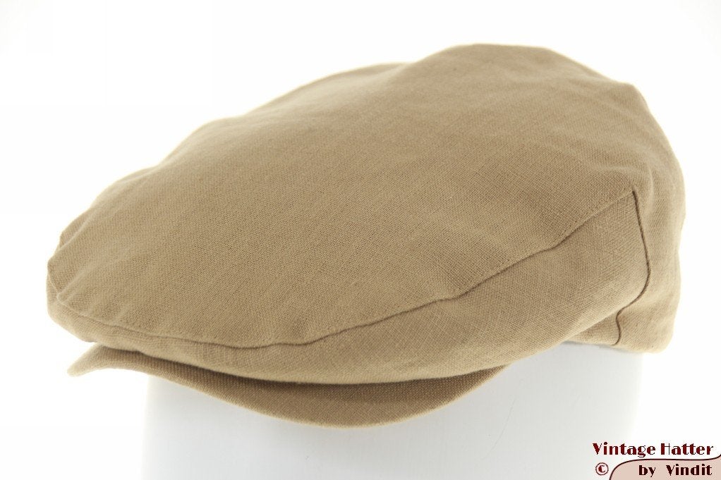 Platte pet met drukknoop Brixton Hooligan beige 56 Nieuw, Nieuw, Brixton - Hooligan, Ophalen of Verzenden, Pet