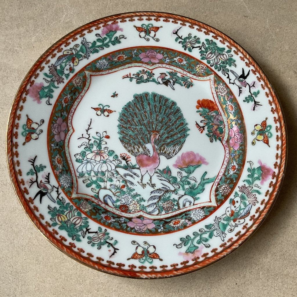 Chinees bord pauw rijk gedecoreerd gestempeld goede staat, Antiek en Kunst, China, Verzenden