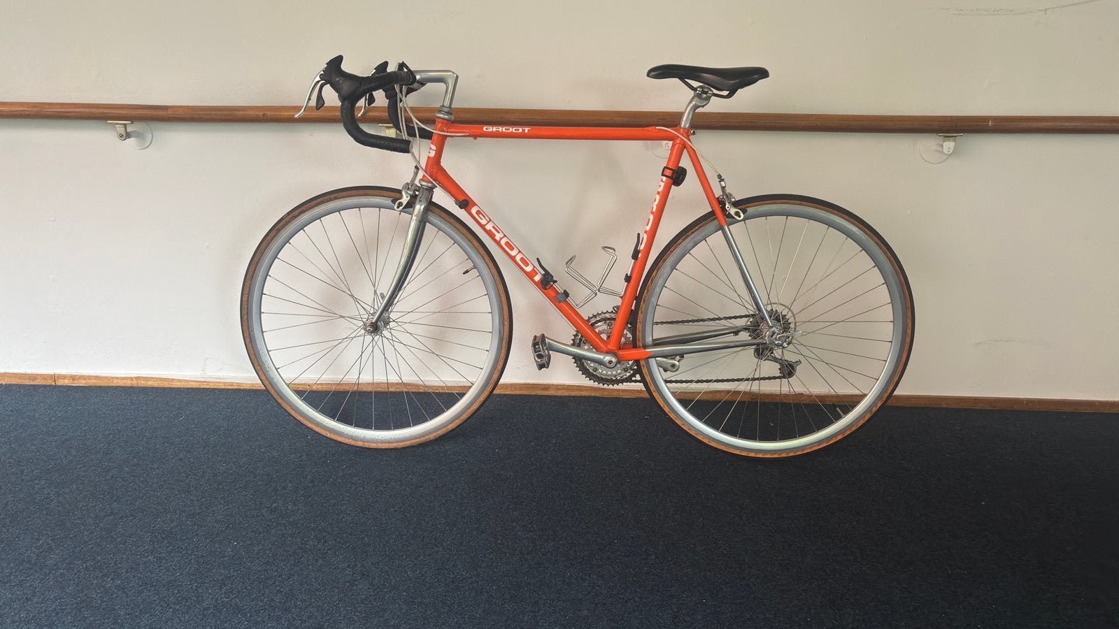 Vintage Groot racefiets - Oranje - Campagnolo Mirage, 28 inch, Gebruikt, 57 tot 61 cm, Ophalen