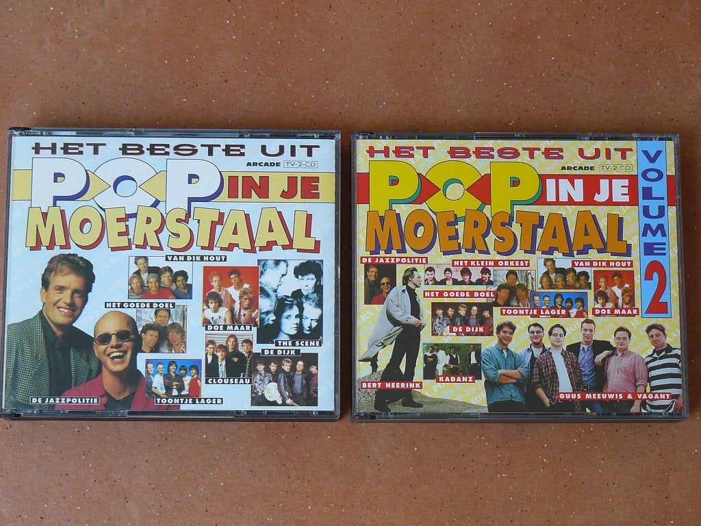 2 CD box Pop in je Moerstaal deel 1 en 2 . 4 cd's in totaal, Verzenden, Gebruikt, Levenslied of Smartlap
