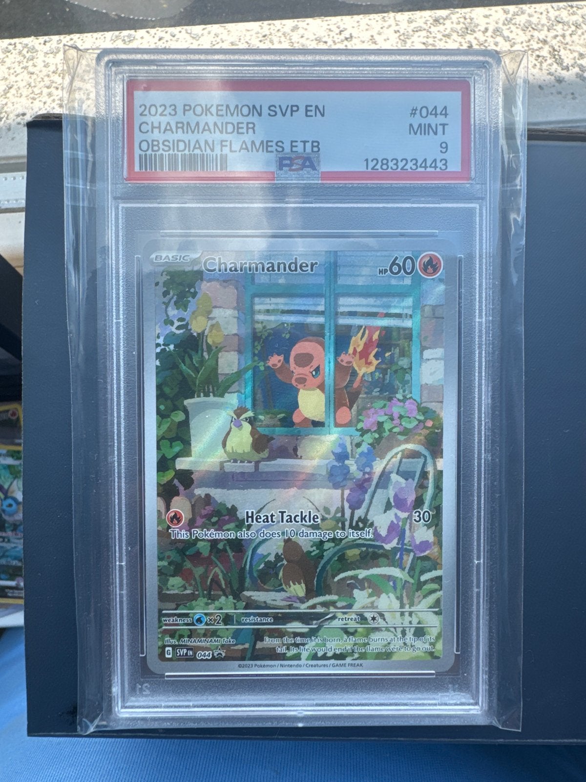 Pokémon Charmander 2023 promo 044 PSA 9, Ophalen of Verzenden, Zo goed als nieuw, Losse kaart