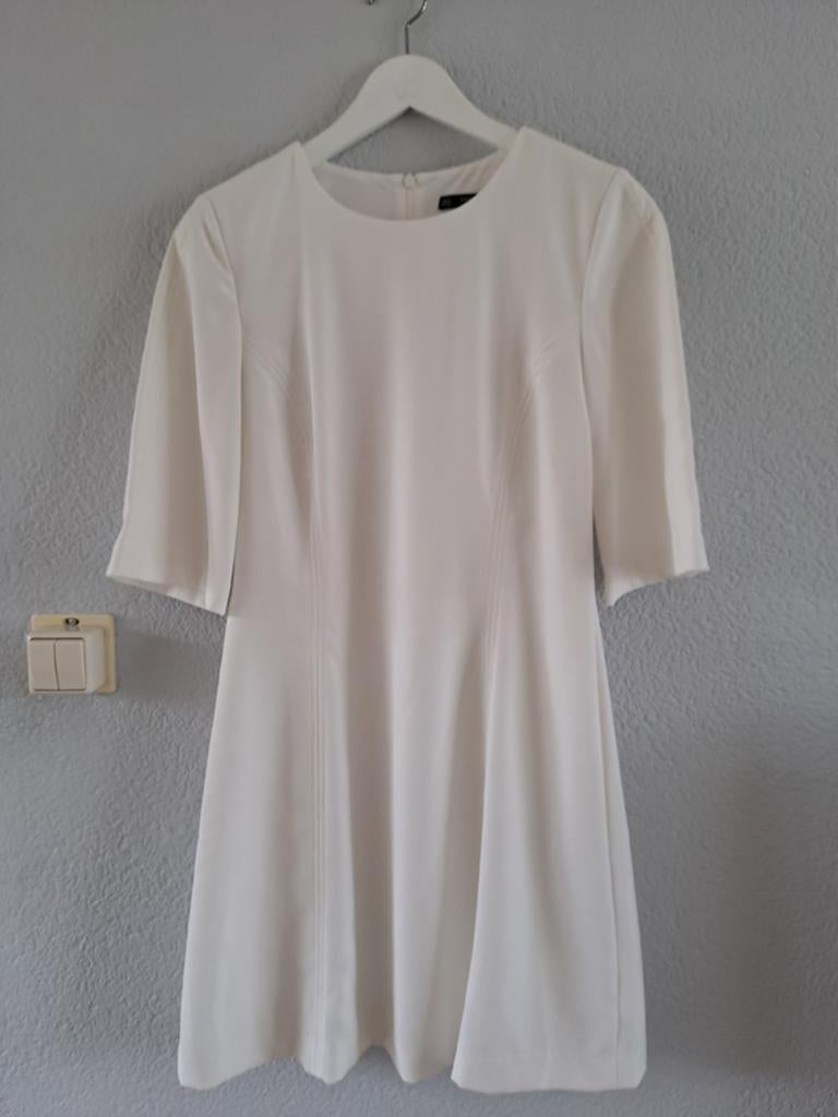 Witte jurk van Zara Basic Collection, maat M, Maat 38/40 (M), Wit, Zo goed als nieuw, Boven de knie