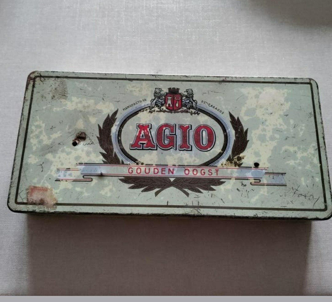 Sigarendoos,Duizel,Agio,groen,Sigaren,Gouden oogst,nr.590, Ophalen of Verzenden, Gebruikt, Tabaksdoos of Verpakking