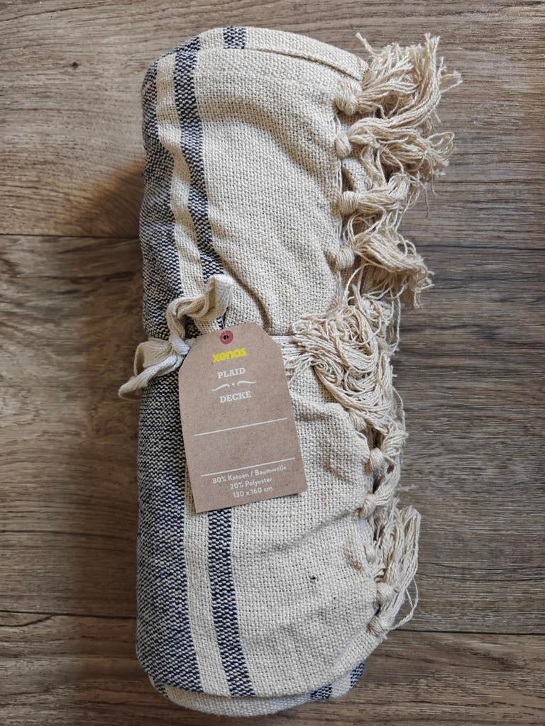Nieuwe Xenos deken/plaid met franjes - Ongebruikt, Huis en Inrichting, Ophalen, Nieuw