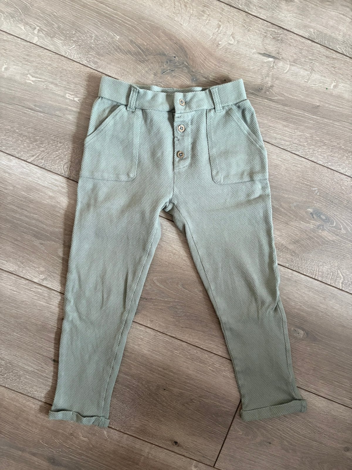 Sweet petit - broek - mosgroen - maat 116, Ophalen of Verzenden, Zo goed als nieuw, Jongen, Broek