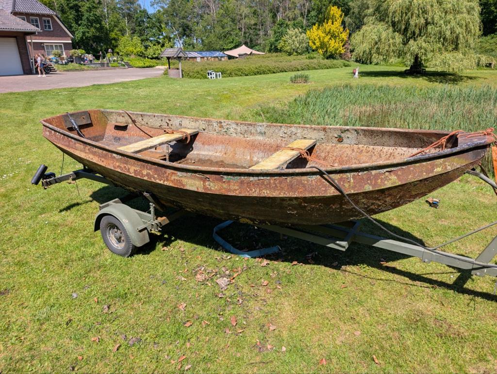Stalen vlet , werkboot , Visboot , boot , plezierboot, Watersport en Boten, Kano's, Gebruikt, Overige typen, Eén persoon, Ophalen