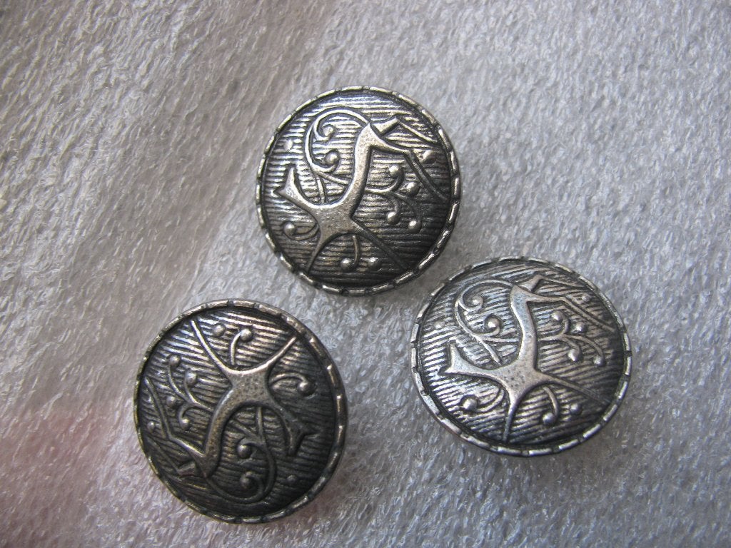 Set van 3 Metalen Noorse Knopen - 2 cm, Verzenden, Zo goed als nieuw, Knoop of Knopen