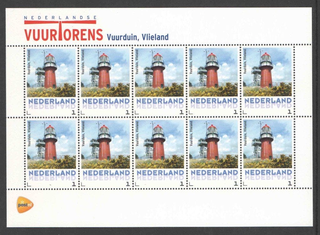 Postzegels Vuurtorens in Nederland: Vuurduin, Vlieland, Postzegels en Munten, Ophalen of Verzenden, Na 1940, Postfris