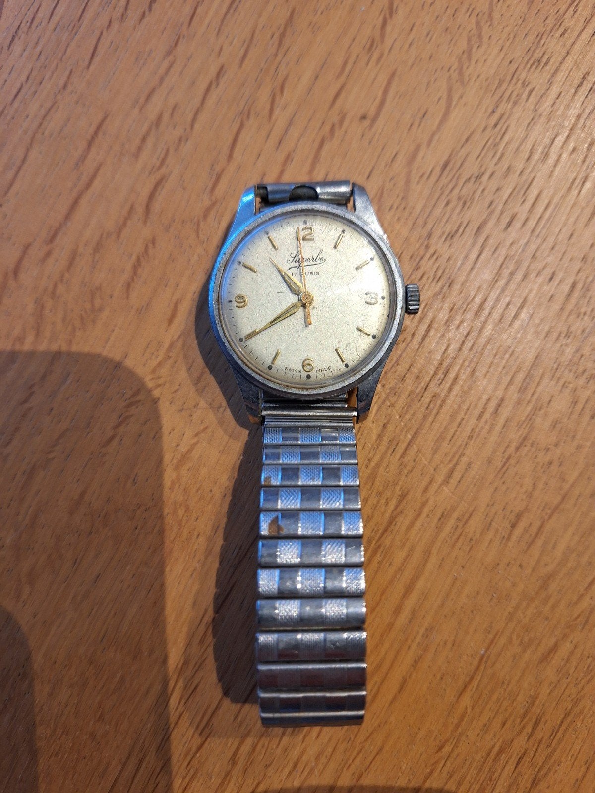 Superbe 17 Rubis DAF Trucks Jubileum Horloge 1959, Overige merken, Staal, Met bandje, Polshorloge