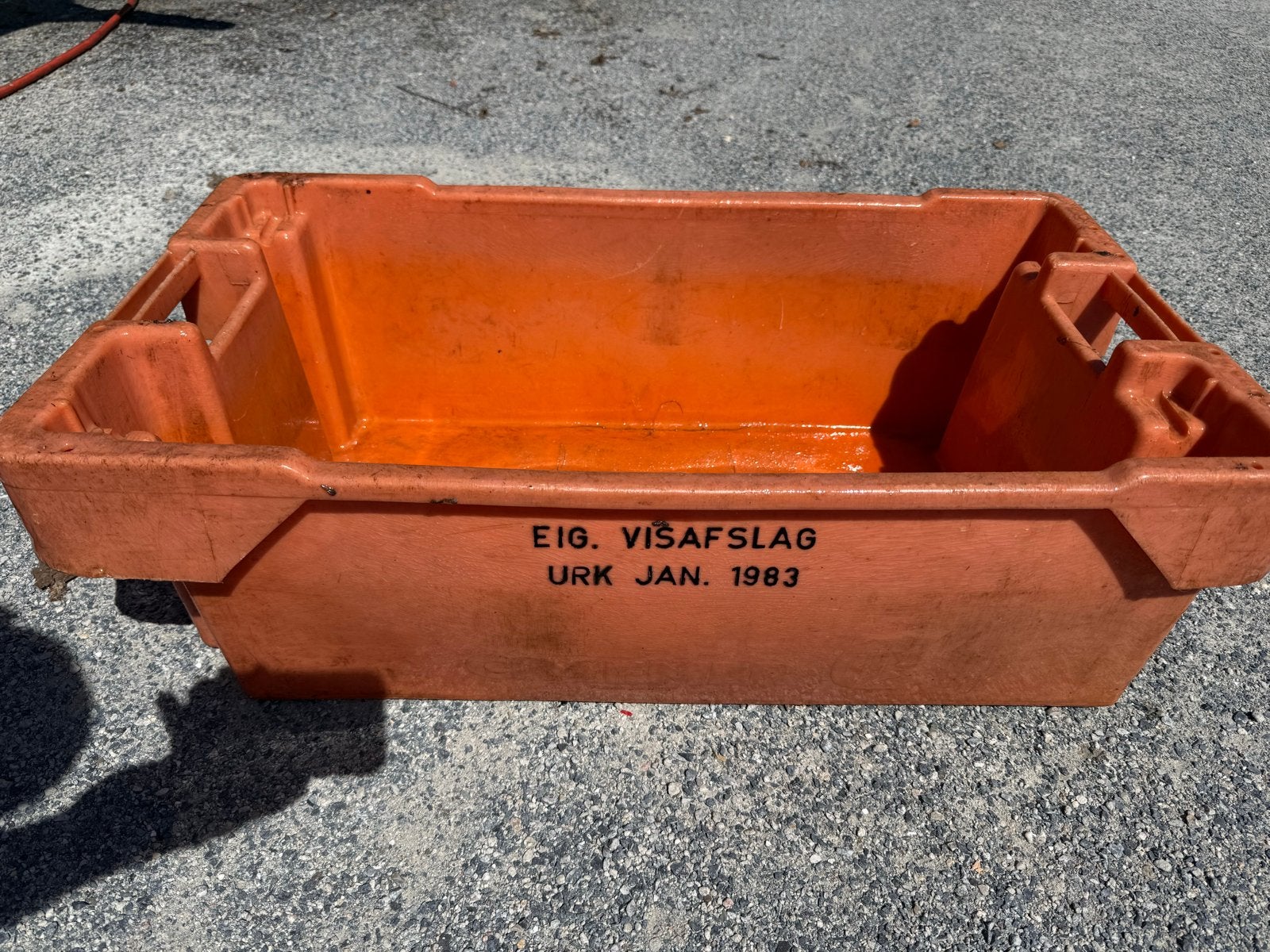Vintage visafslag bak Urk 1983 - Oranje met gebruikssporen, Ophalen, Gebruikt