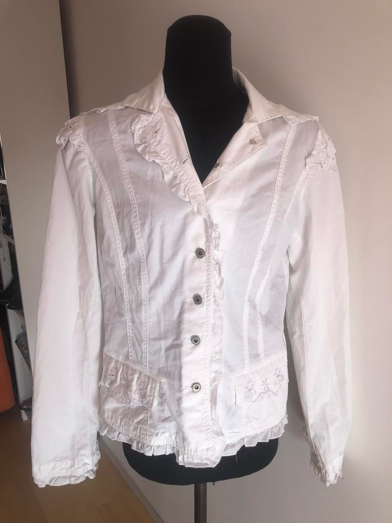 Watcher prachtig zomers wit katoenen jasje maat L, Boho, Maat 38/40 (M), Wit, Ophalen of Verzenden, Zo goed als nieuw