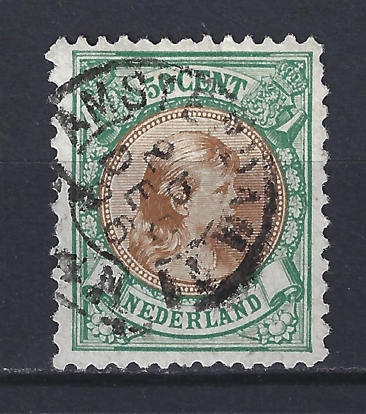 NVPH 45 gebruikt Wilhelmina 1893 ; OUD NEDERLAND p/stuk, Ophalen of Verzenden, T/m 1940, Gestempeld