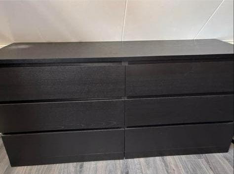 2x IKEA Malm ladekast zwartbruin 6 lades, Huis en Inrichting, Kasten | Ladekasten, Ophalen, Gebruikt, 5 laden of meer, 150 tot 200 cm