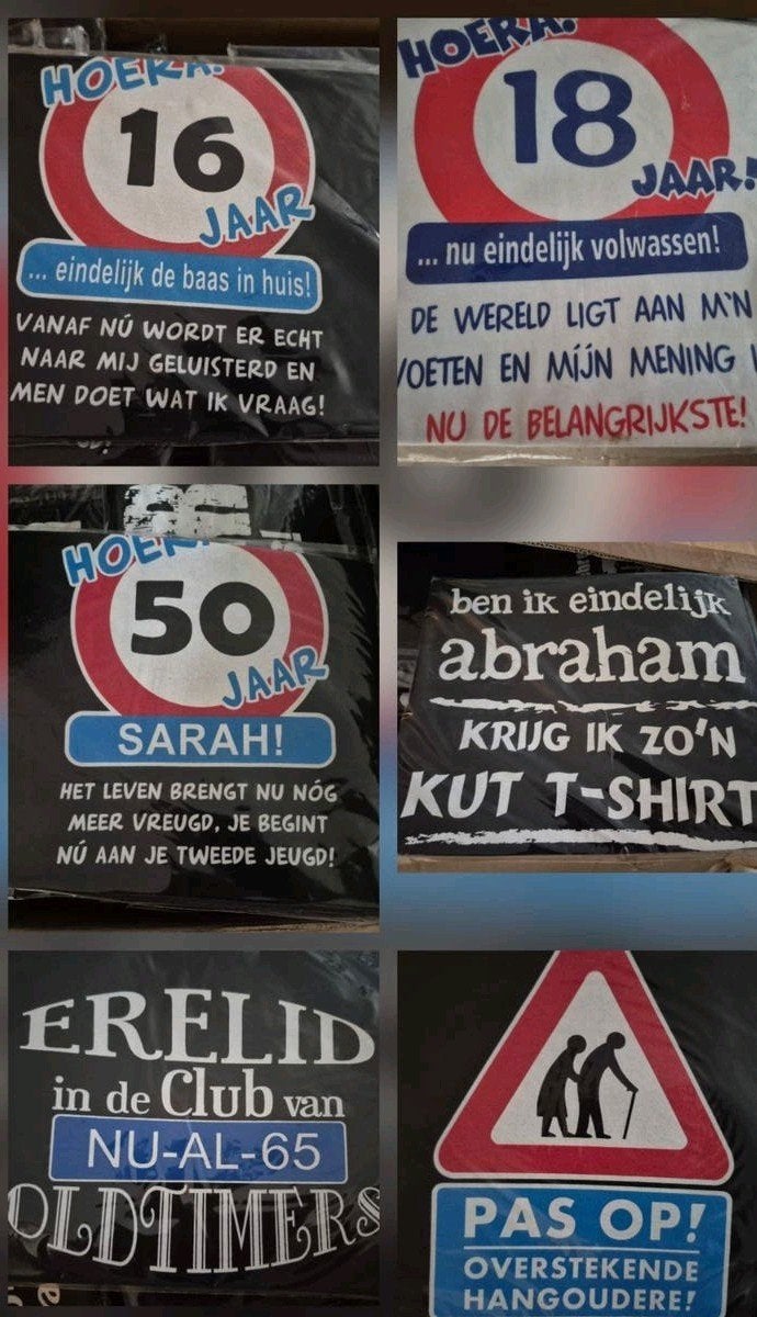 Shirt maat XL hoera 16 18, 50 sarah, abraham, 65 NIEUW, Ophalen of Verzenden
