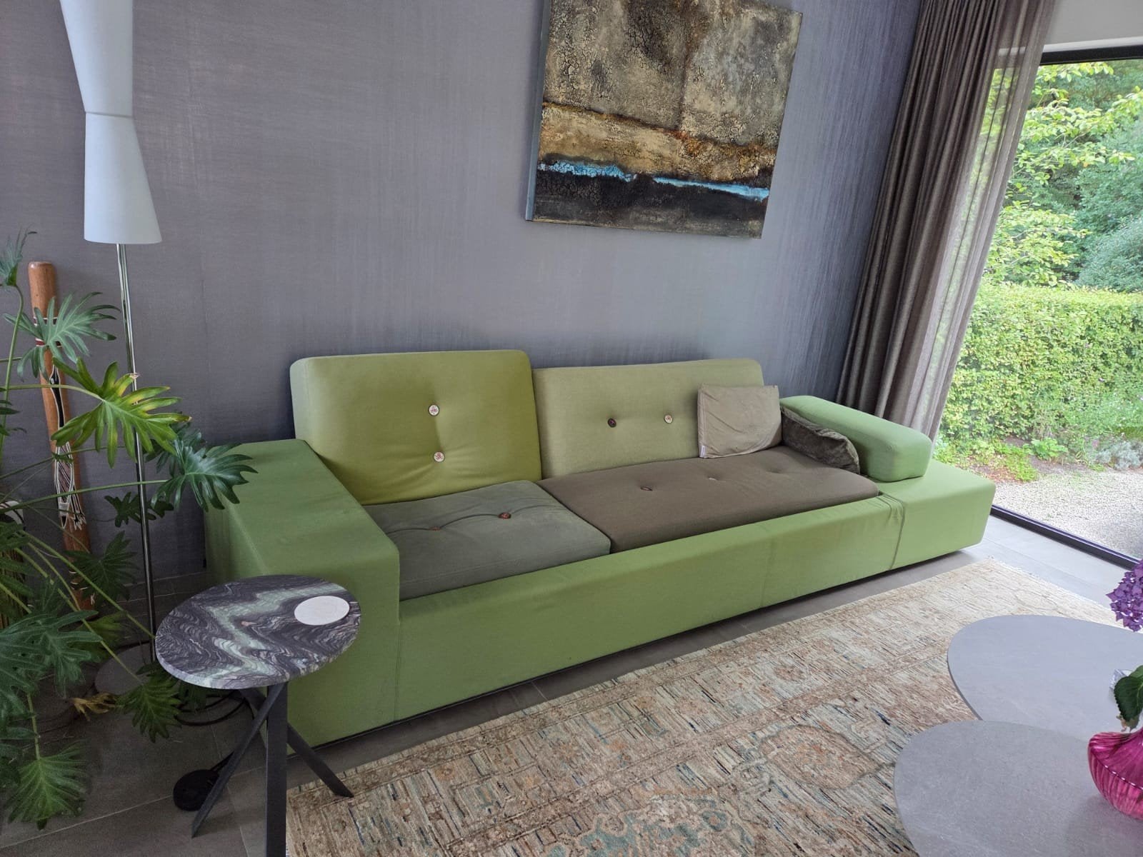 Vitra Polder Sofa XL - Hella Jongerius - Groen, Huis en Inrichting, Ophalen, Hout, 250 tot 300 cm, Gebruikt