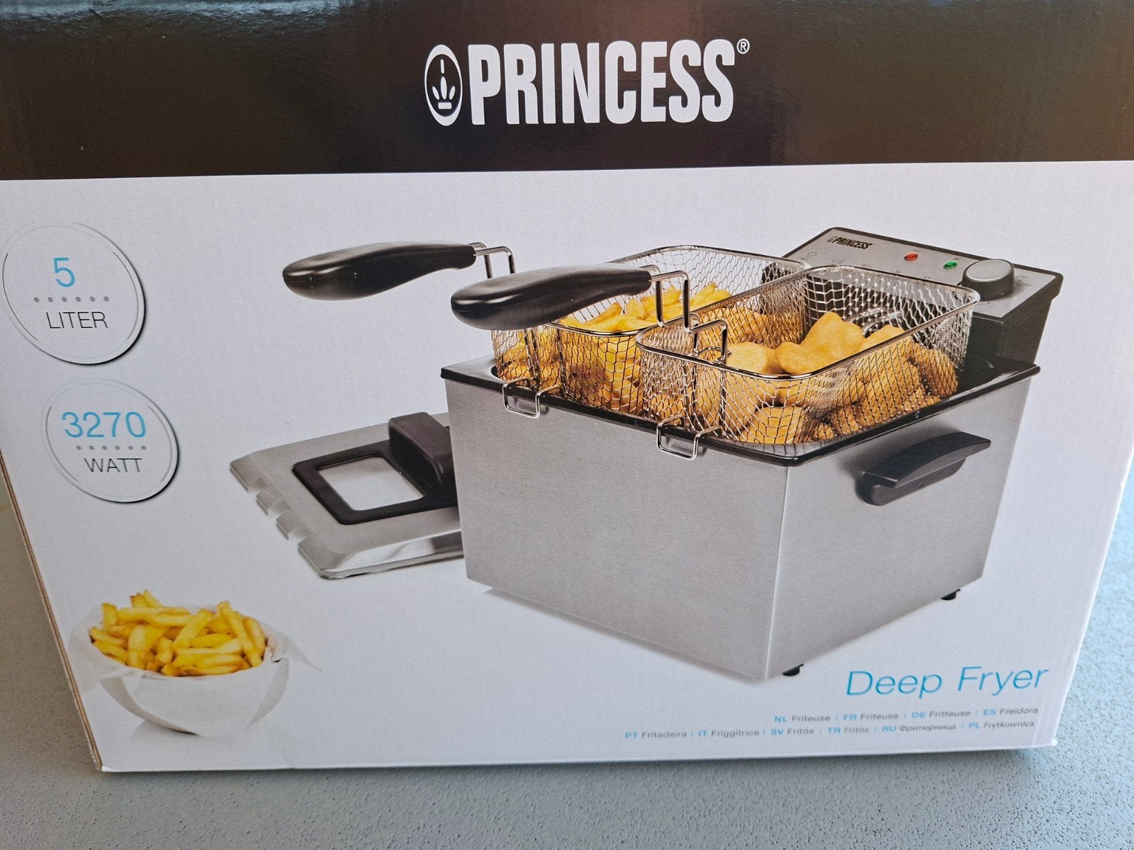 Princess Deep Fryer 5L - Nieuw in doos -> €20,-, 4 liter of meer, Ophalen, Nieuw, Uitneembare binnenpan