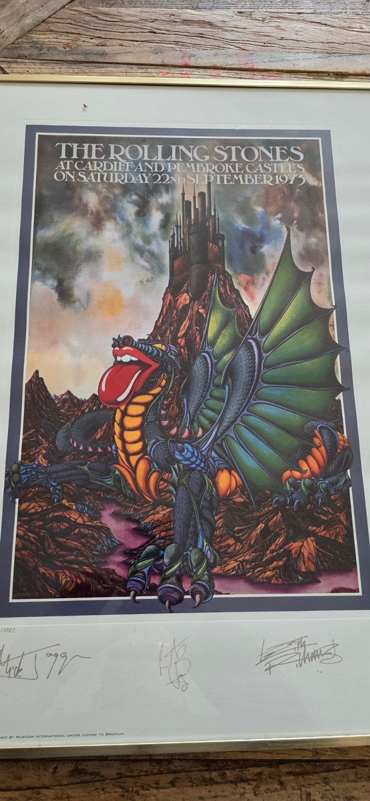 Rolling Stones concertposter - Nooit plaatsgevonden concert, Rechthoekig Staand, Met lijst, Ophalen of Verzenden, Zo goed als nieuw
