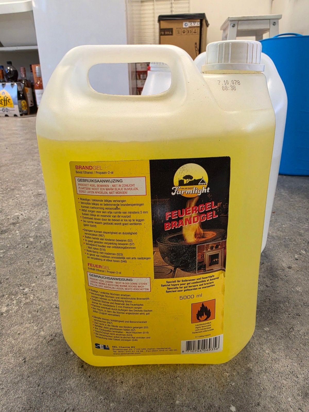 gratis: Brandgel jerrycans (één vol, één 2/3 vol), Ophalen of Verzenden, Gebruikt