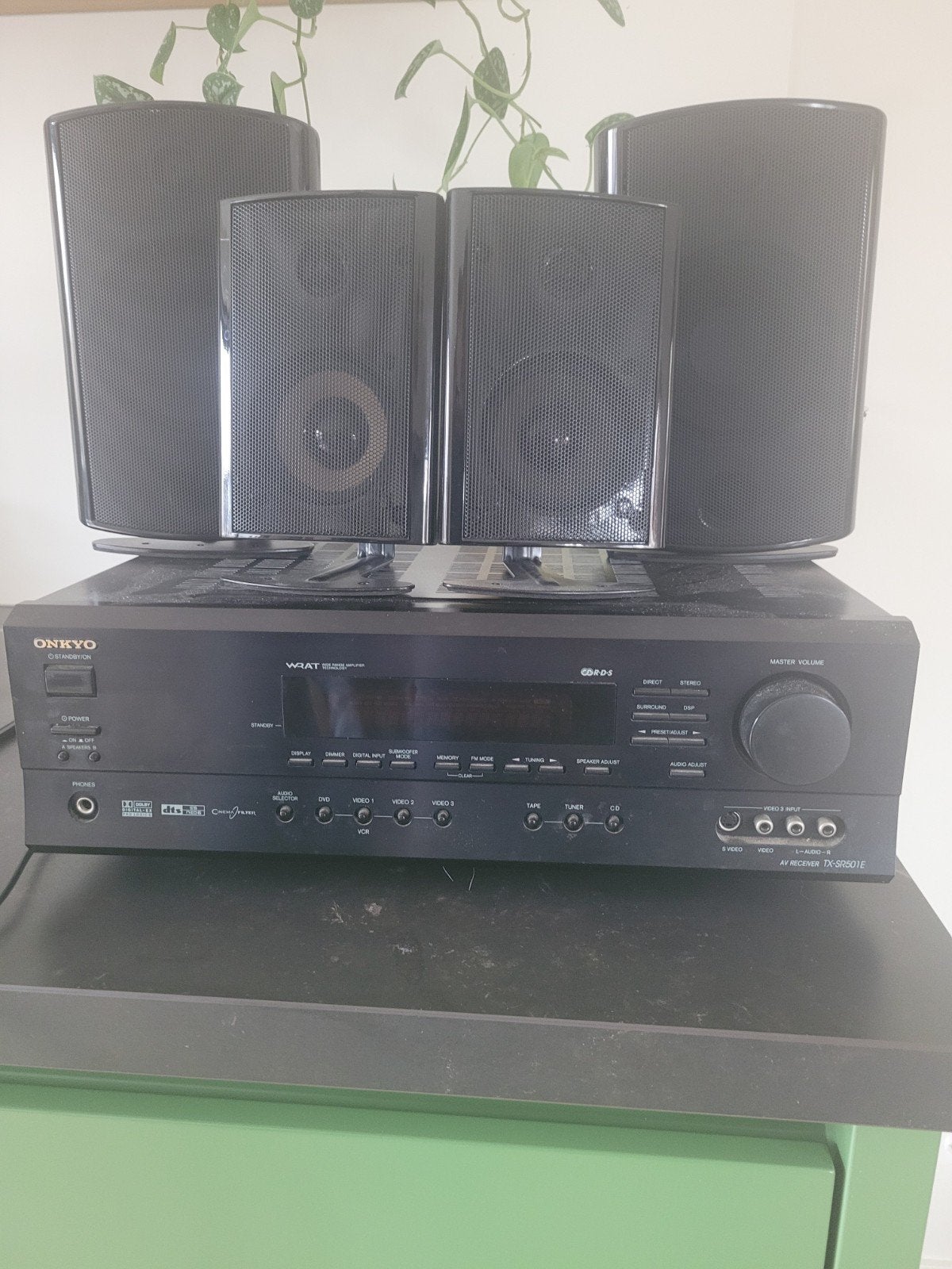 ttuner versterker met 4 boxen en supwoofer, Audio, Tv en Foto, Ophalen, 120 watt of meer, Onkyo
