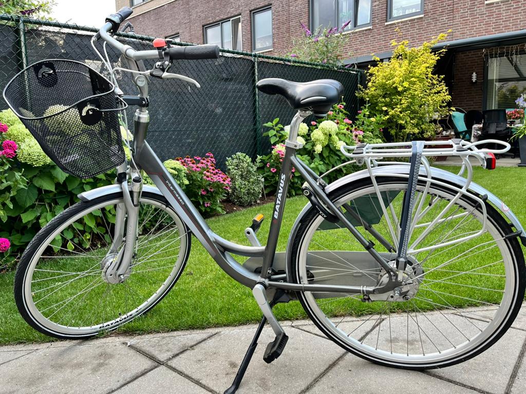 Dames fiets Batavus Intermezzo 57 cm grijs/blauw, Fietsen en Brommers, Ophalen, Gebruikt, Versnellingen, Batavus
