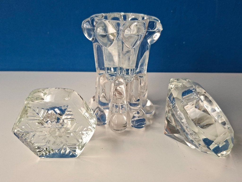 Glazen kandelaars waxinelichthouder, Ophalen of Verzenden, Gebruikt, Glas, Waxinelichthouder