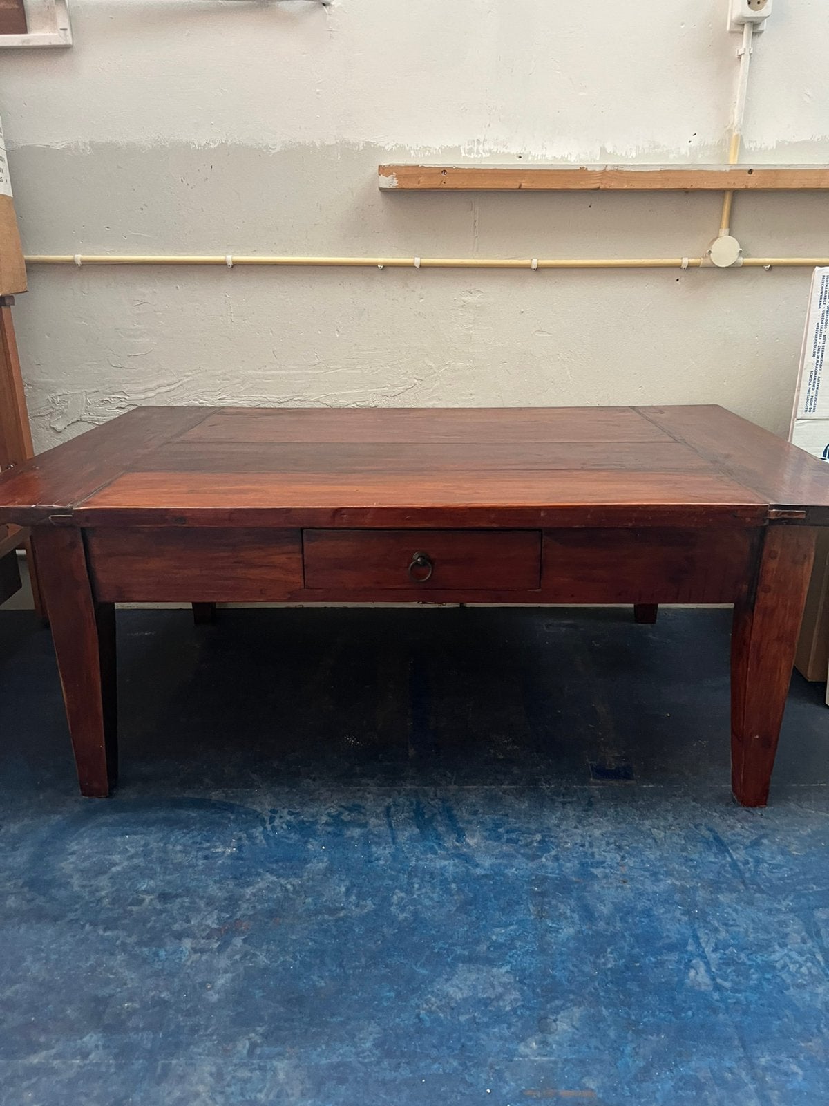 Antieke Massief Tropisch Houten Indische SALONTAFEL + Lade, Ophalen