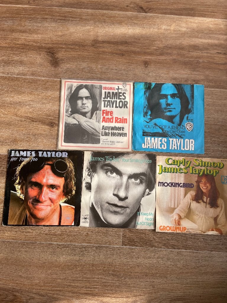 James Taylor vinyl singles collectie (5 stuks), Cd's en Dvd's, Gebruikt, 7 inch, Ophalen of Verzenden, EP