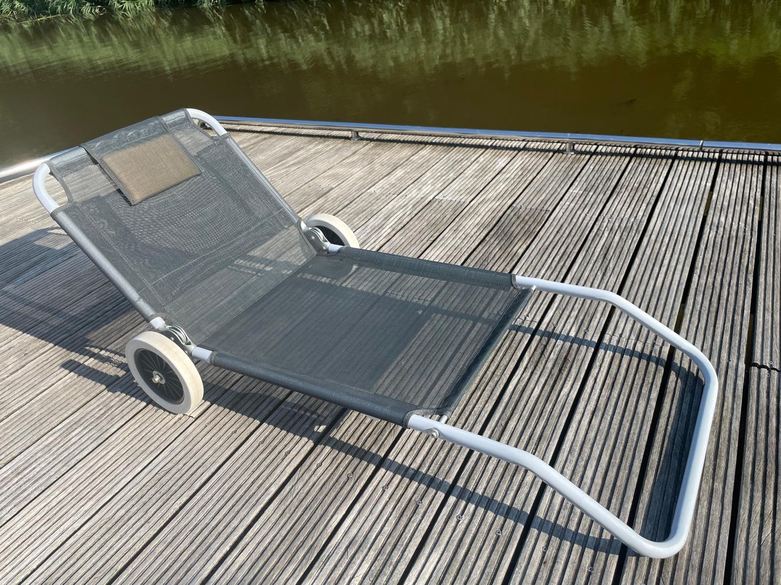 Opvouwbare strandstoel/trolley met wielen, Ophalen, Zo goed als nieuw, Metaal, Inklapbaar