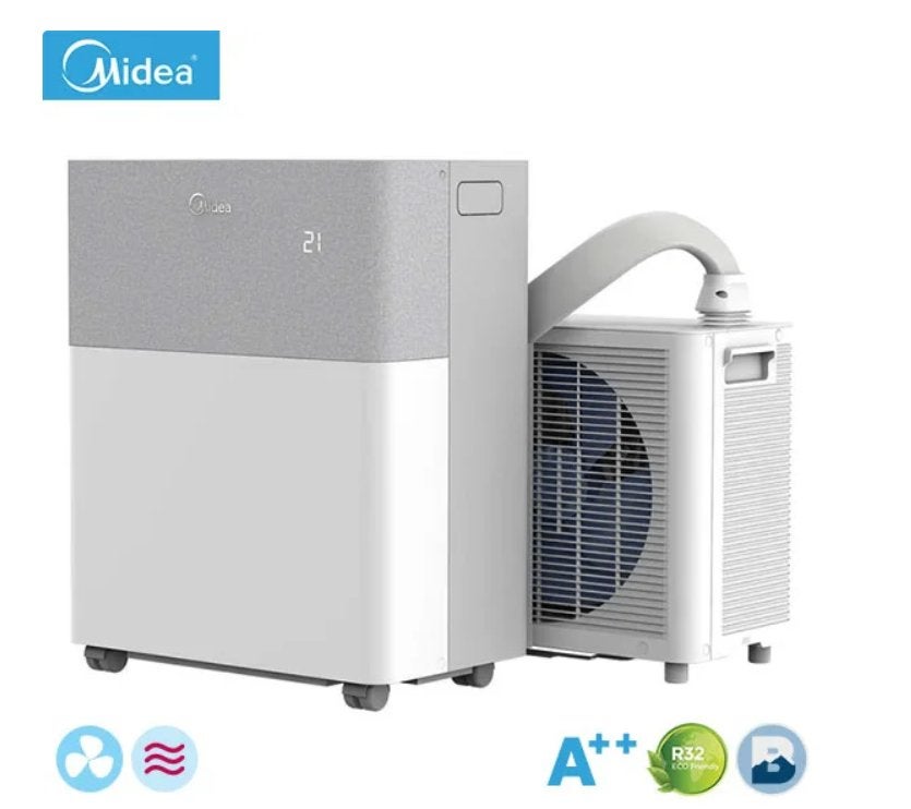 Midea Portasplit 12.000 BTU Mobiele Split Airco, Ophalen, Koelen en Ontvochtigen, Timer, Nieuw