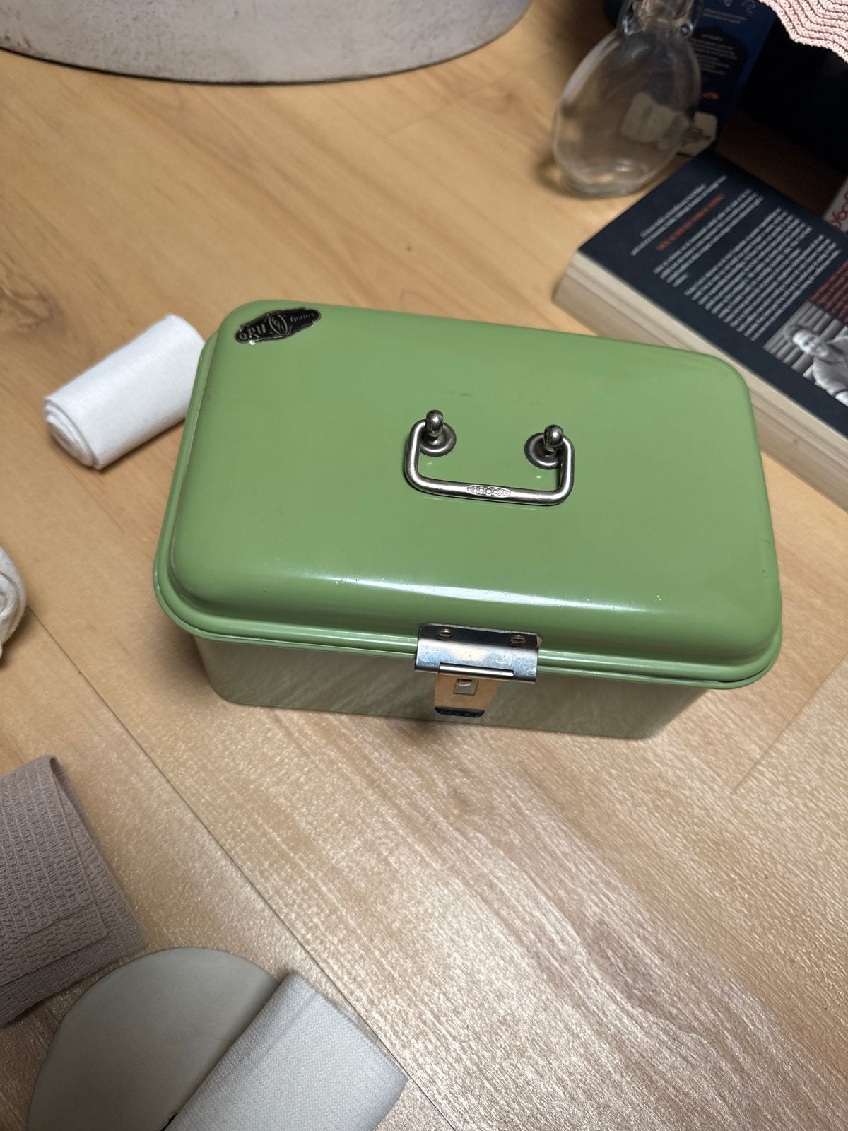 Vintage Groene GRU Gouda Broodtrommel, Ophalen of Verzenden
