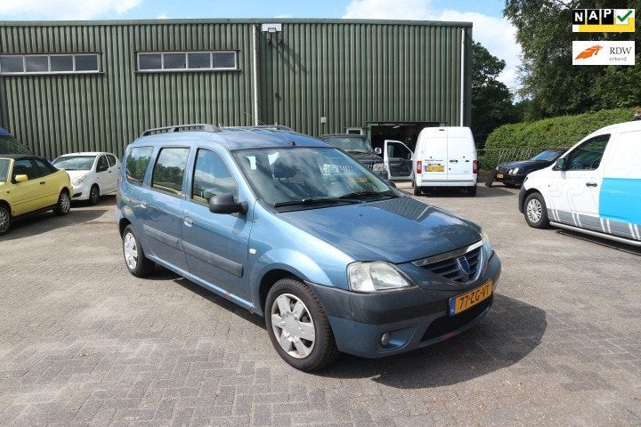 Dacia Logan MCV 1.6-16V Lauréate 7p. AIRCO, Stof, Gebruikt, Elektrische ramen, Blauw