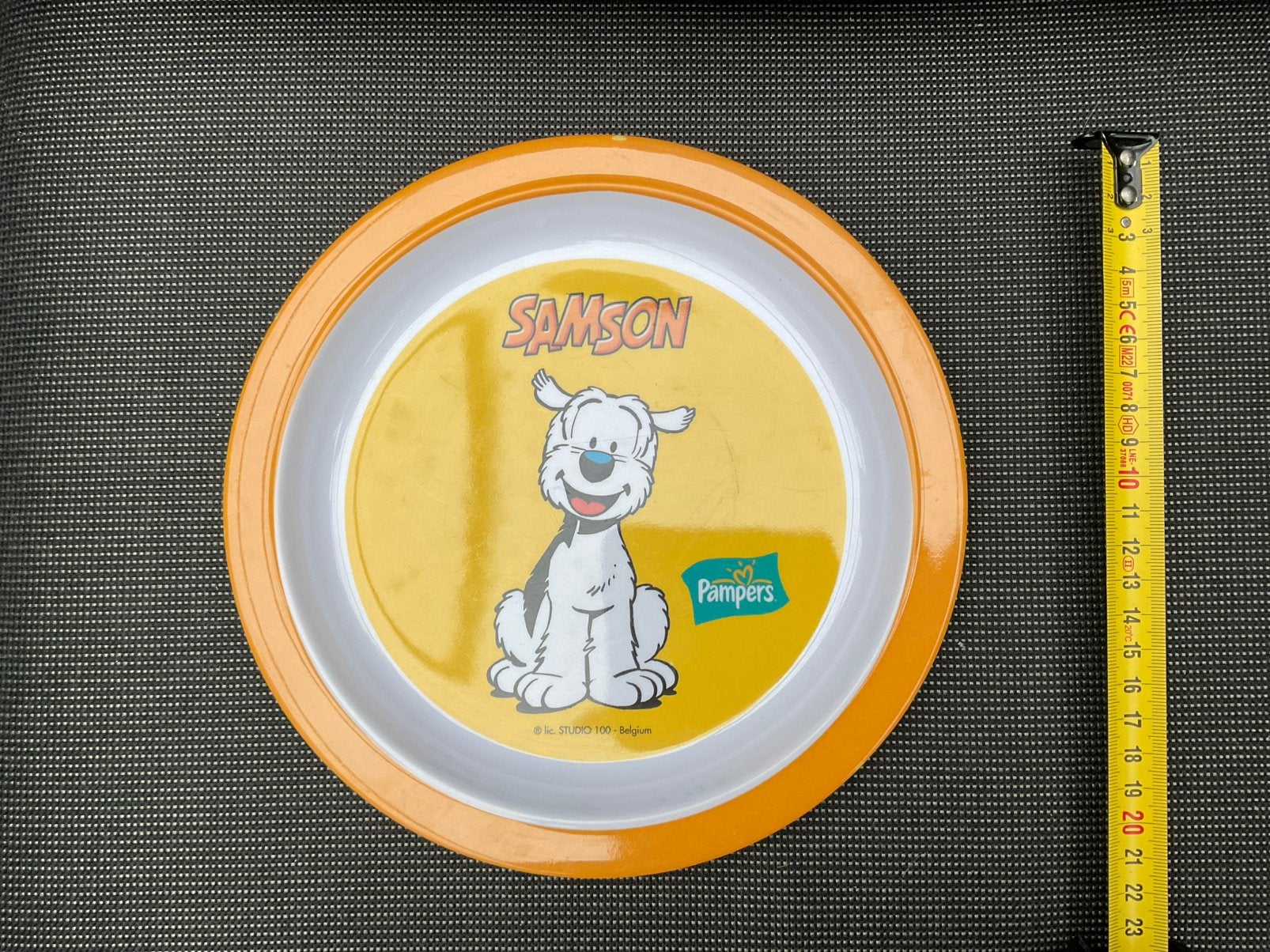 Zgan, niet kapot, Samson bordje kunststof van Samson en Gert, Verzamelen, Ophalen, Zo goed als nieuw, Gebruiksvoorwerp