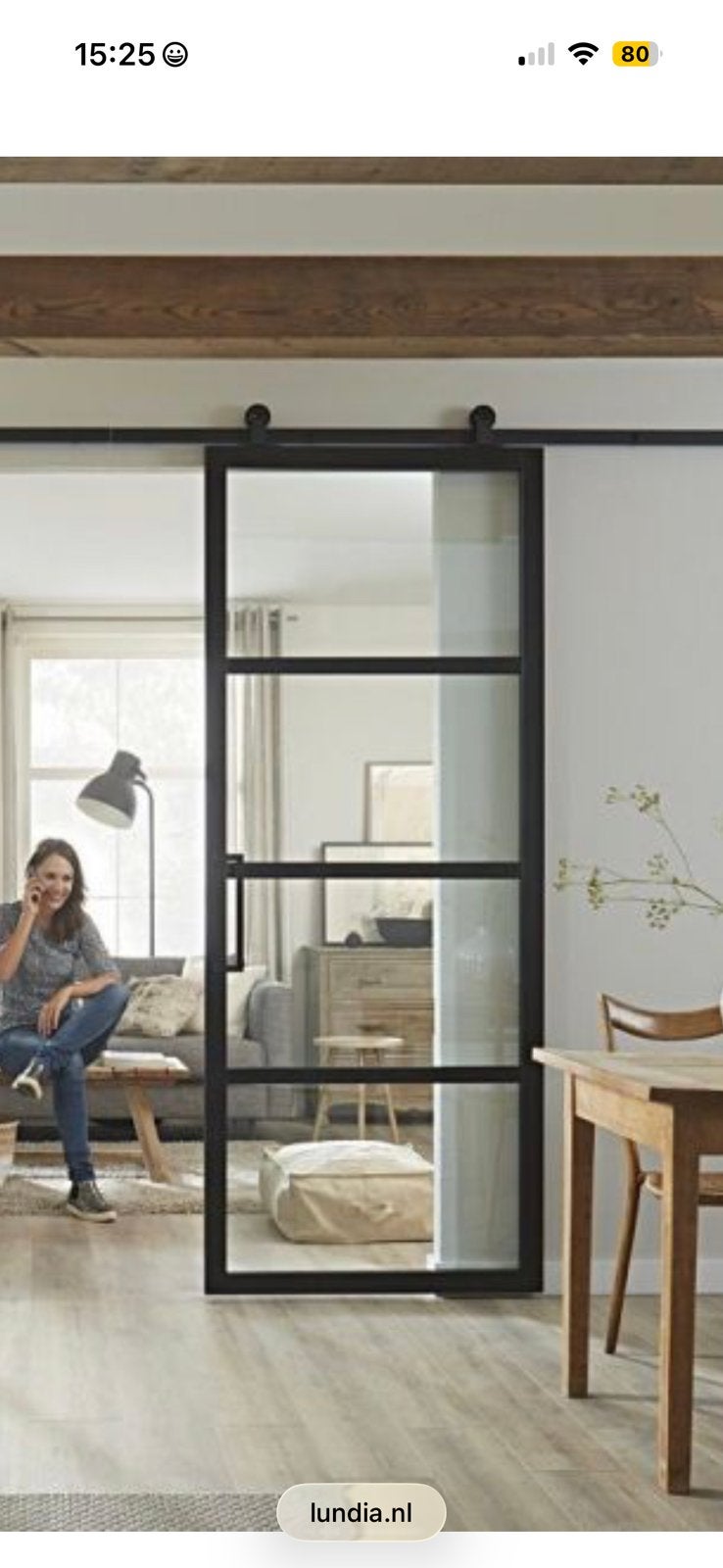 Lundia schuifdeursysteem 200 cm zwart, barn door, nieuw, Doe-het-zelf en Verbouw, Deuren en Horren, Ophalen, Binnendeur, Nieuw