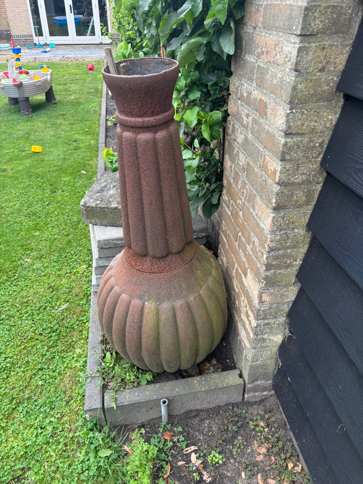Gietijzeren buitenkachel, Tuin en Terras, Ophalen, Gebruikt, Houtskool, Vrijstaand