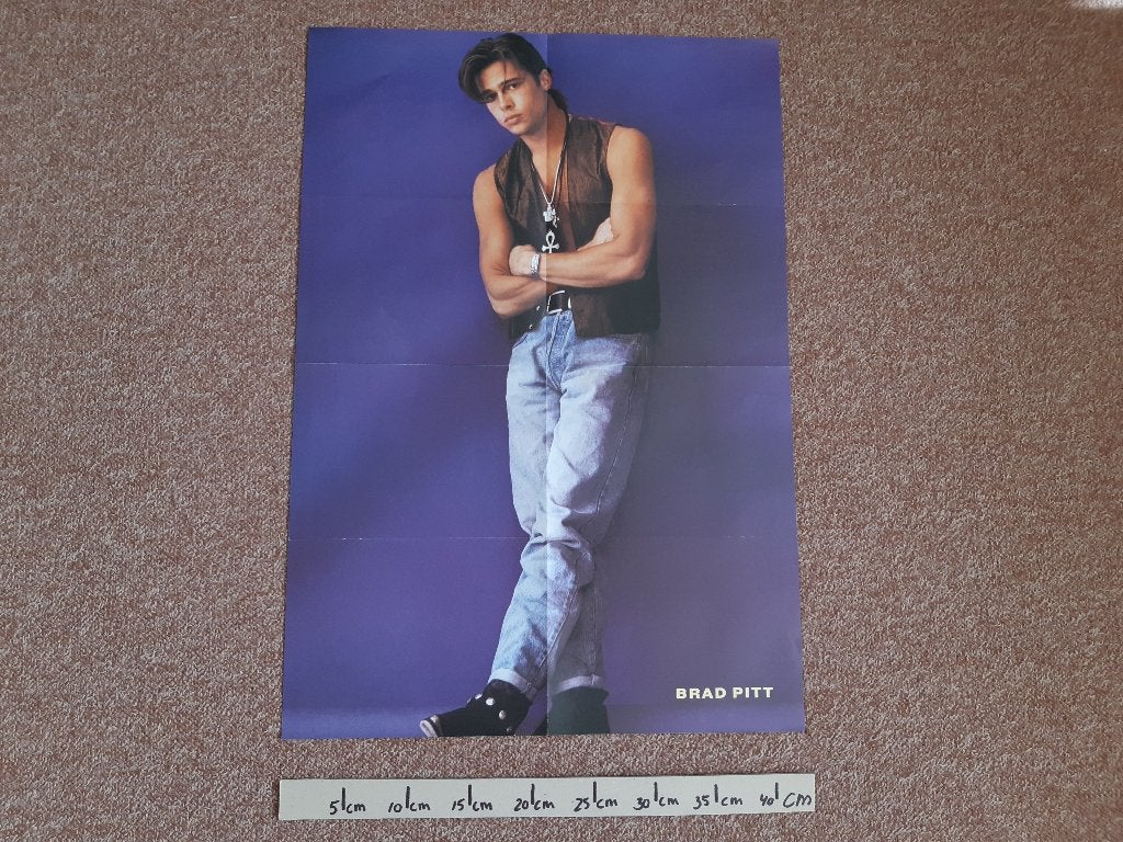 Poster Film Brad Pitt blauw Tony Becker ToD 42x61 cm A2, Verzamelen, Posters, Rechthoekig Staand, Ophalen of Verzenden, Zo goed als nieuw