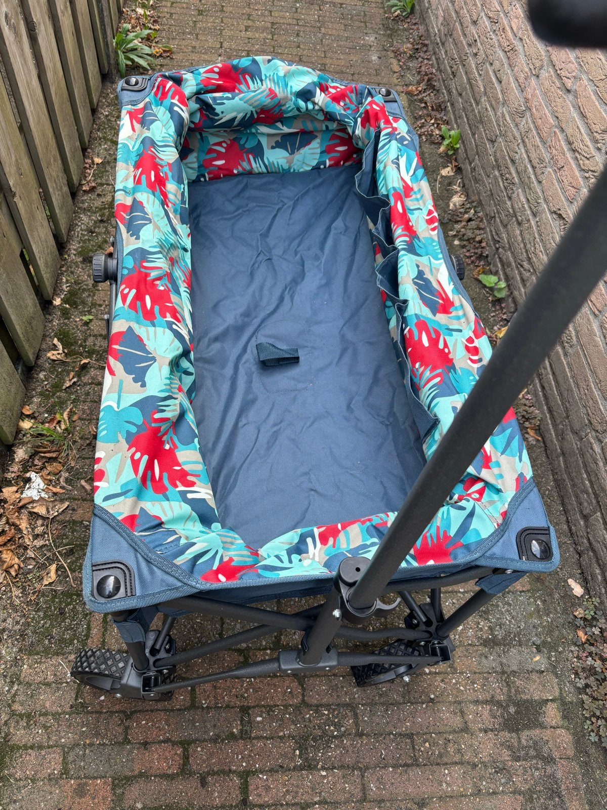 Opvouwbare bolderkar met tropische print, Ophalen, Opvouwbaar, Gebruikt