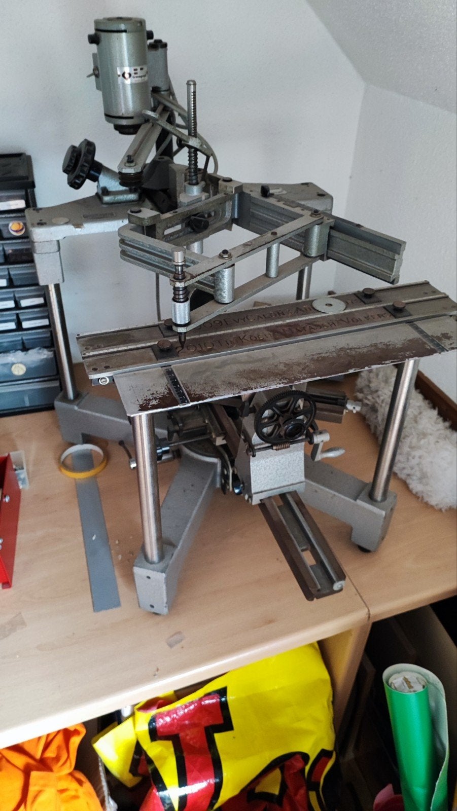 Graveer machine met ronddraai.in richting, Doe-het-zelf en Verbouw, Draaibanken, Ophalen of Verzenden, Metaaldraaibank