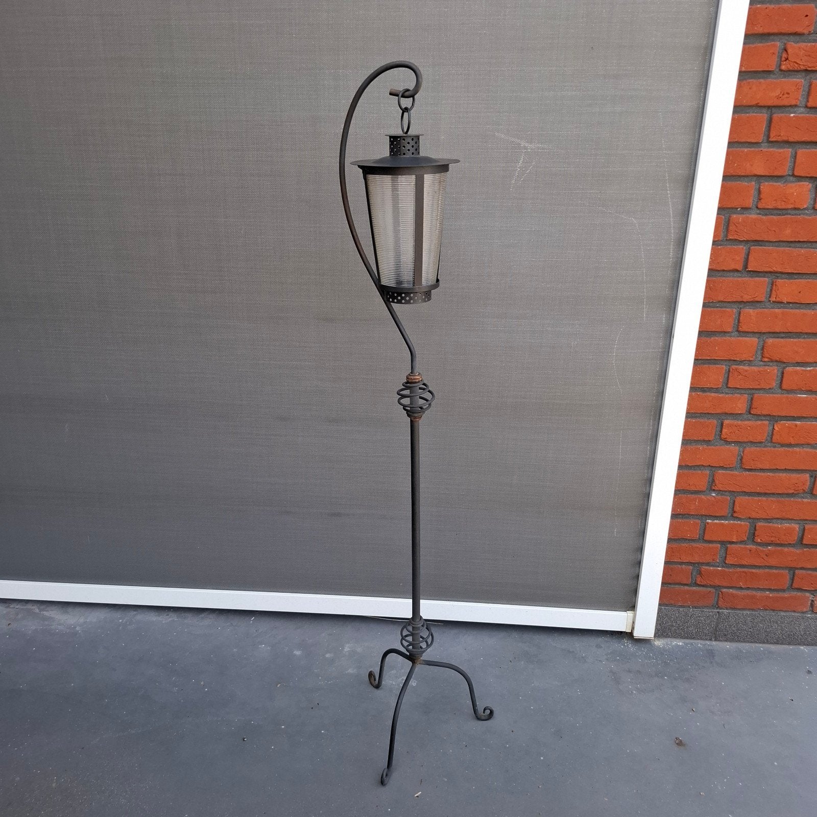 Kandelaar met standaard windlicht, Ophalen, Gebruikt, 126 cm, Lantaarn