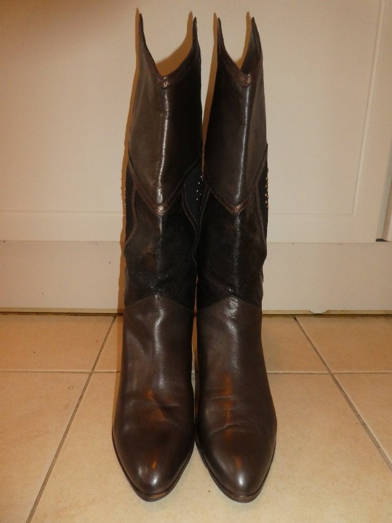 Tatiana vintage Y2K laarzen 37,5 kalfsleer bruintinten, Hoge laarzen, Bruin, Verzenden, Tatiana vintage