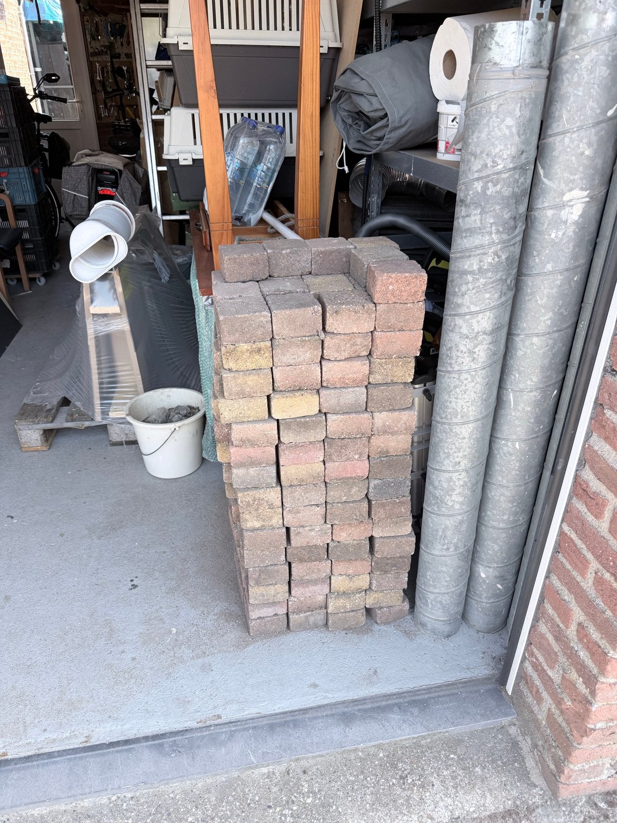 355 Getrommelde Klinkers 10x10 cm, Tuin en Terras, Tegels en Klinkers, Ophalen, Gebruikt, Klinkers, Minder dan 5 m²