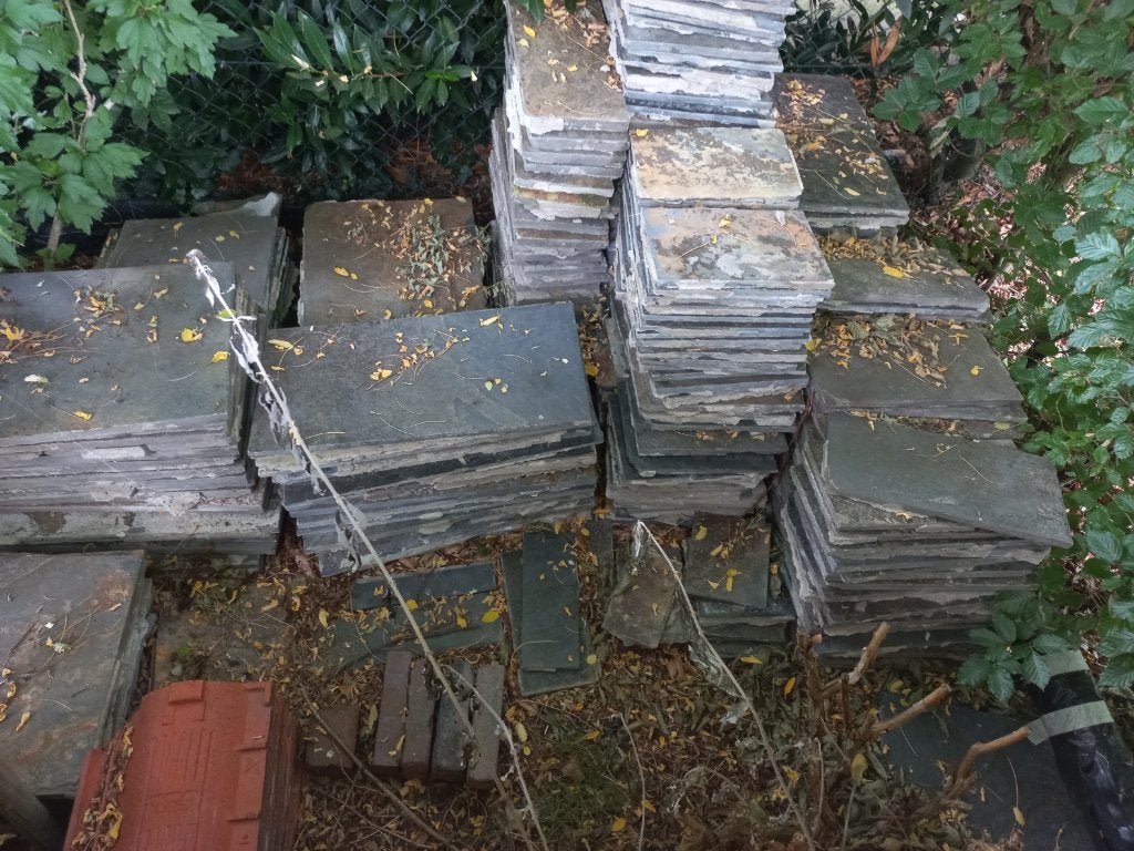 Leisteen vloer, Doe-het-zelf en Verbouw, Tegels, Ophalen, Gebruikt, Hardsteen, 10 m² of meer