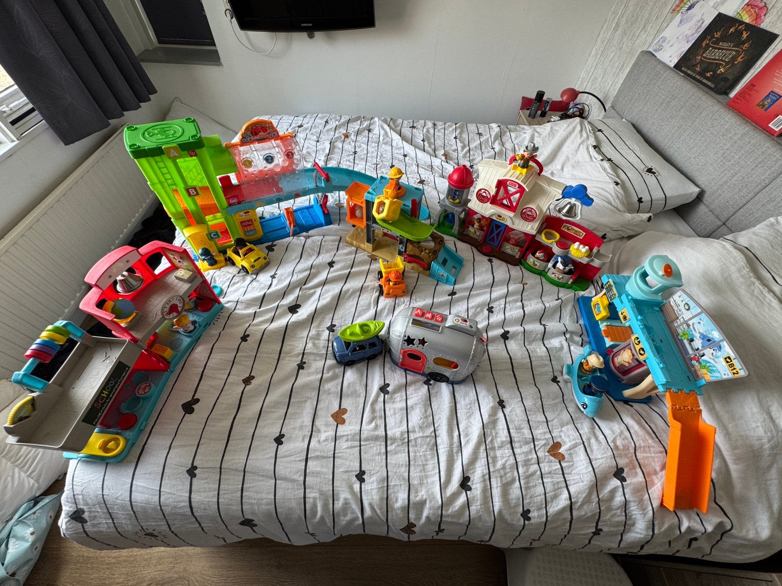 Fisher Price Little People School, Ophalen of Verzenden, Zo goed als nieuw, Speelset, Met geluid