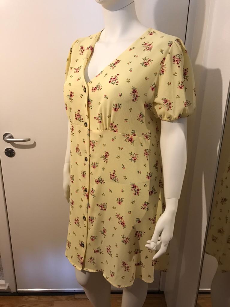 H&M curvy jurk geel bloemen print maat 2xl nieuw, H&M, Verzenden, Jurk, Geel