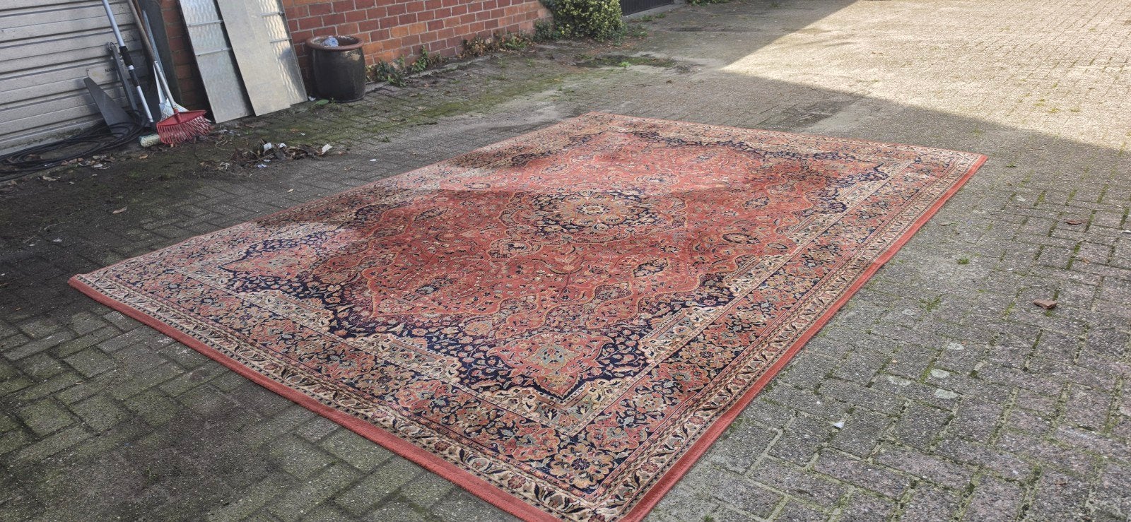 prachtig mega groot XXL vintage oud roze Perzisch tapijt!, Perzisch, 200 cm of meer, Ophalen of Verzenden, Zo goed als nieuw