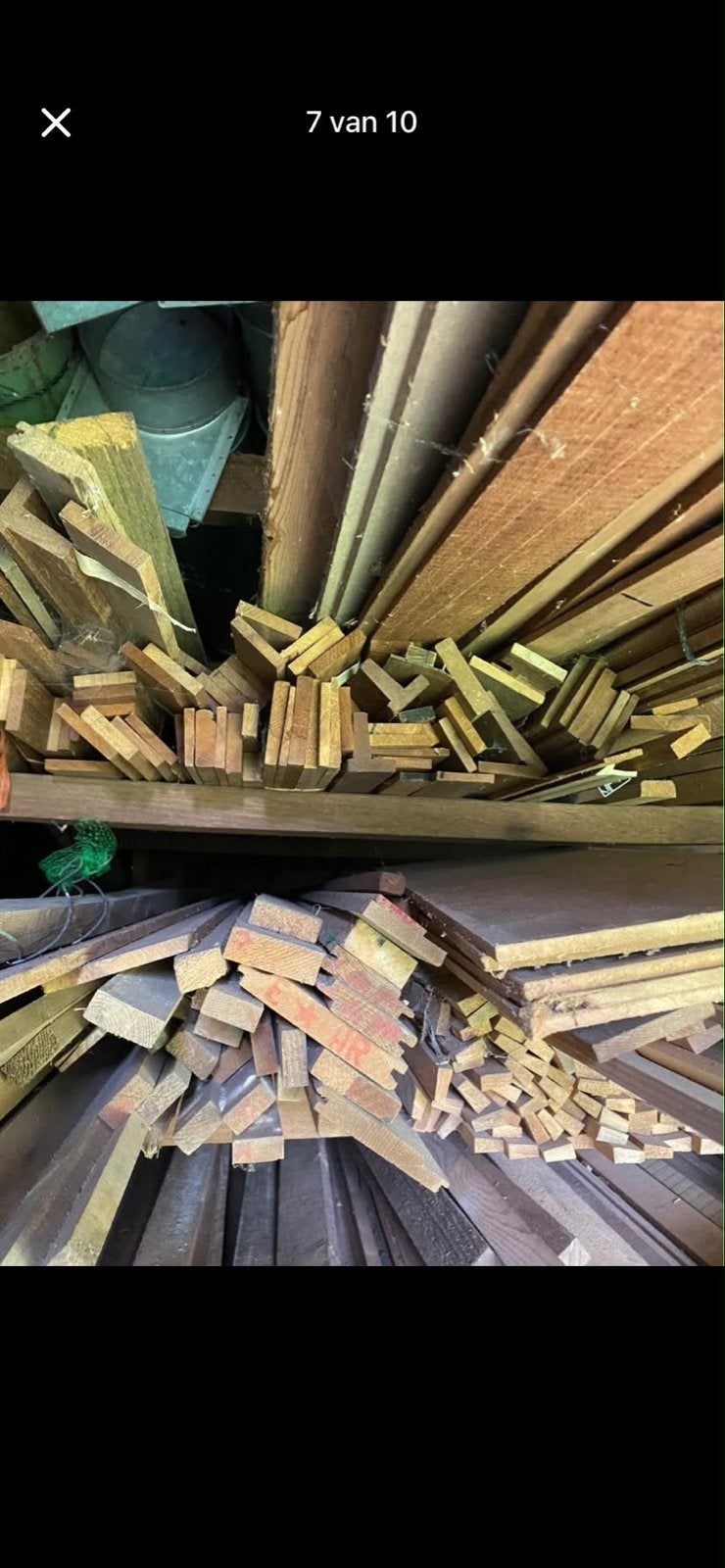 Grote partij hardhout Merbau.. en glaslatten BIEDEN!, Doe-het-zelf en Verbouw, Hout en Planken, Ophalen, Gebruikt, Overige typen